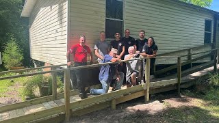 Volunteers, Bradford County Fire Rescue staff help rebuild rotten ramp for elderly woman