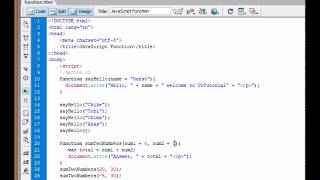 Javascript Tutorial -26- Function (Adding Default Paramenters to function)