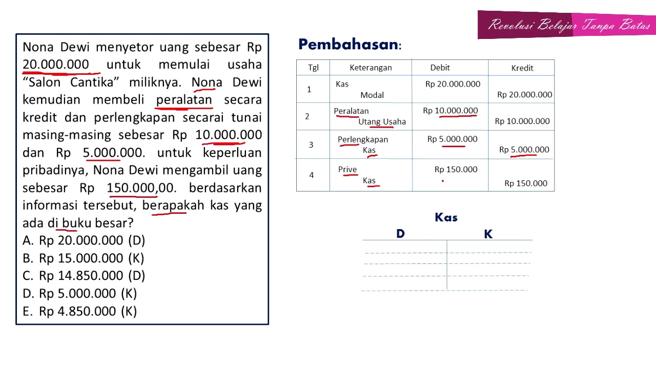 Soal Ekonomi SBMPTN 2016 Bentuk Pilihan Ganda Materi Buku Besar - YouTube