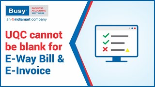 UQC cannot be blank for E-Way Bill & E-Invoice (Hindi)
