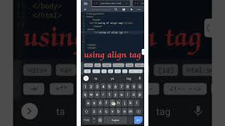 using of align tag in html || text on right side #html