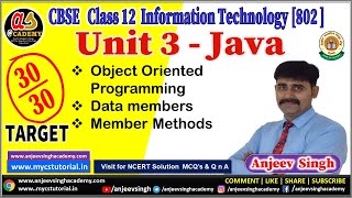 Object-oriented Programming Java OOPs Class 12 Information Technology 802 Unit 3 Java