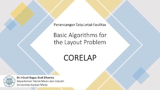 Basic Algorithms for the Layout Problem: Part 3 - CORELAP