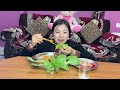 mukbang spicy korean noodles sunny side egg and fresh salad 🥗 mukbang asmr @aniskapallimagar