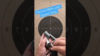 Speedstrip on snubby revolver. Taurus m85s