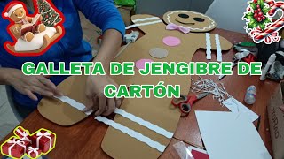 🎄GALLETA DE JENGIBRE GIGANTE CON CARTÓN, DECORACIÓN NAVIDEÑA