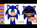 How to Draw Sonic the Hedgehog & Sonic the Hedgehog horror version | from Sprunki Increedibox