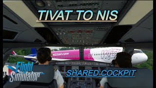 MSFS 2020 Shared Cockpit Inibuilds A320 NEO Tivat to Nis Wizzair