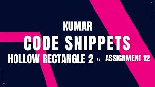 Hollow Rectangle 2 | Assignment 12 | CCBP | NxtWave CCBP 4.0 Telugu | Python Coding | Python Code