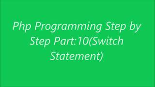 Php Programming (Switch Statement) Tutorial Bangla