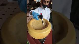 World famous cheese wheel pasta from Virat Kohli,s restaurant 😋 |amazingly prepare #food #shorts