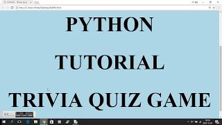 PYTHON - TRIVIA QUIZ GAME