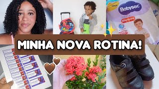 MINHA NOVA ROTINA 🤎 | Coloquei etiquetas em tudo, rotina na creche, plantas novas, fralda babysec..