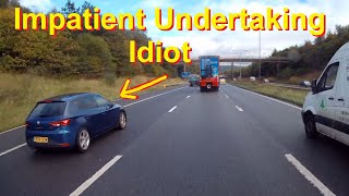 Undertaking Motorway Idiot. Impatient Road Rage