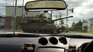 千歳市の日常の車載動画(HD)（90式戦車付き）Type90 tank