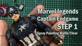 Repaint marvel legends captain engame : spray painting matte clear ( พ่นด้าน ) ep.1