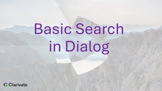 Basic Search in Dialog