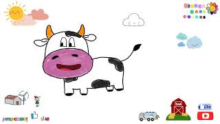 how my child draws a cow and how a cow makes sounds, this video is for kids, easy to draw #usa