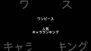 ワンピース　人気キャラランキング