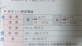 看護学生講座 139 基礎看護 ｢好ましい病床環境   温度･湿度･床面積･窓の面積 など｣