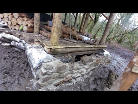 Off grid roundhouse build part 8, stone wall foundation with lime mortar Off grid roundhouse build part 8, stone wall foundation with lime mortar