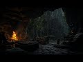 No Ads , Cozy Cave Hideaway 🌧️🔥 Rain, Fireplace & Gentle Thunder for Deep Sleep on a Rainy Night😴
