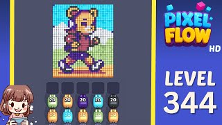 Pixel Flow Level 344 Solution Walkthrough