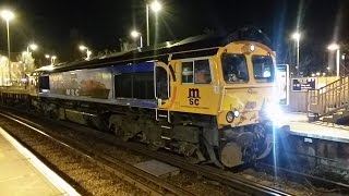 66709 + Railvac + 66738 6G30 Poole January 15th 2015