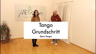 Tango Grundschritt (europäischer/Euro Tango) - erklärt, gezeigt mit Musik - einzeln \u0026 paarweise