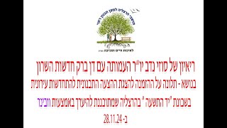 סוזי נדב בראיון: תלונה על ההזמנה להצגת ההצעה התכנונית ביד התשעה הרצליה המתוכנן בוובינר ב- 28.11.2024