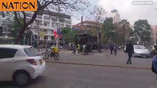 Gachagua impeachment: Heavy police presence on Kenyatta Avenue in Nairobi's city centre