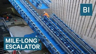 This Mile Long Escalator Leads To A London Train That Stretches 60 Miles