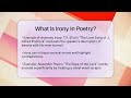 what is irony in poetry tales and texts