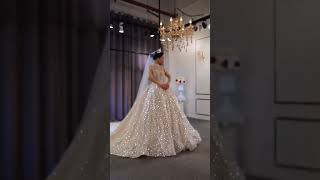 Beautiful wedding dress🤍🤍 with glitter and Pearl. cute wedding dress 🥰❤️. roro art and craft 💖✨.