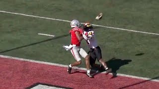 Chris Olave amazing touchdown catch vs Maryland