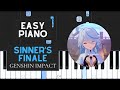 Sinner's Finale (EASY Piano Tutorial) - Genshin Impact