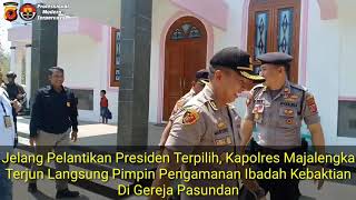 Jelang Pelantikan Presiden Terpilih, Kapolres Majalengka Pengamanan Ibadah Kebaktian Digereja