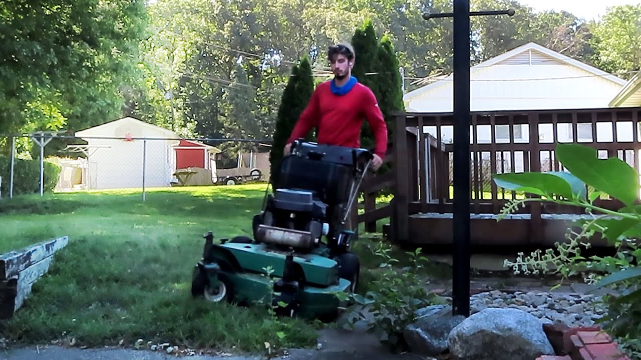 Mowing Overgrown Backyard Youtube