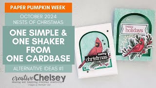 One Simple & One Shaker Alternative Cards From One Cardbase in the October 2024 Paper Pumpkin Kit