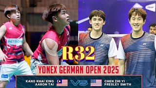 R32-🇲🇾Kang Khai Xing-Aaron Tai VS 🇺🇲Chen Zhi Yi-Presley Smith🔥!!|German Open 2025|#bwf