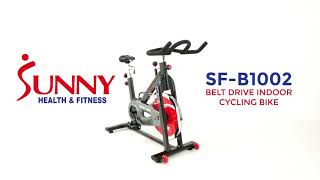 Sunny Health and Fitness Belt Drive Indoor Cycling Bike | SF-B1002 Review Video