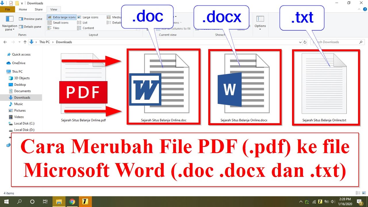 Cara Merubah File PDF ( .pdf ) Ke File Microsoft Word ( .doc .docx Dan ...