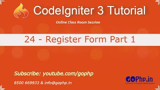 24 - Registration form part1 | CodeIgniter 3 Tutorial