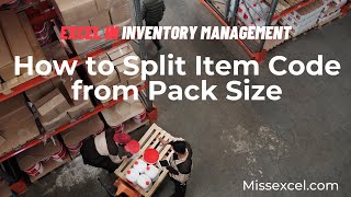 Item Master - Split Item Code from Pack Size | CONCATENATE Formula | Excel Tips in Inventory