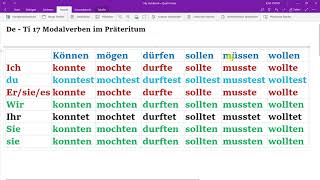 ዶች - ትግርኛ Deutsch - Tigrinya Lektion 17, Modalverben im Präteritum.