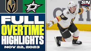Vegas Golden Knights at Dallas Stars | FULL Overtime Highlights - November 22, 2023