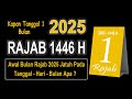 Awal Bulan Rajab 2025 1446 H jatuh Pada Tanggal Berapa Hari Dan Bulan Apa Aku Islam