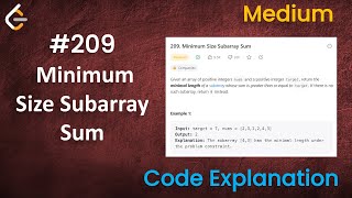 Minimum Size Subarray Sum | Leetcode - 209