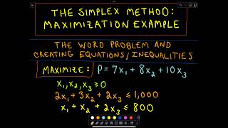 ❖ The Simplex Method - Finding a Maximum / Word Problem Example, Part 1 of 5 ❖