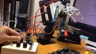 20円ポテンショメーター6個で6軸ロボットアームを動かす